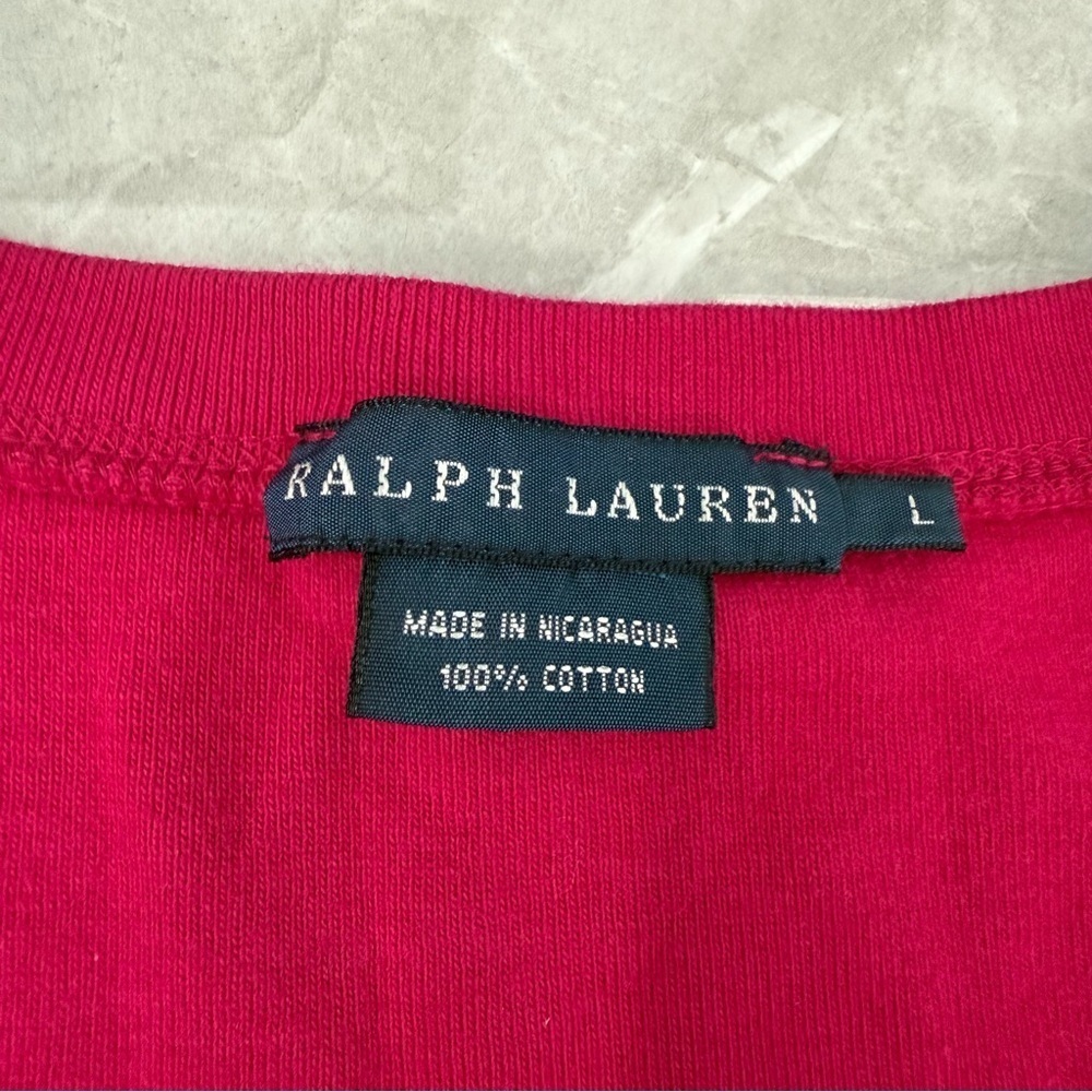 Women’s Ralph Lauren V-Neck Short Sleeve Shirt 100% Cotton Large - Picture 11 of 14